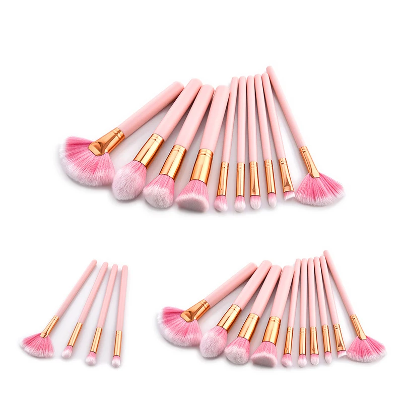Pink 4/10pcs Makeup Brushes Set Powder Foundation Eyeshadow Lip Brushes