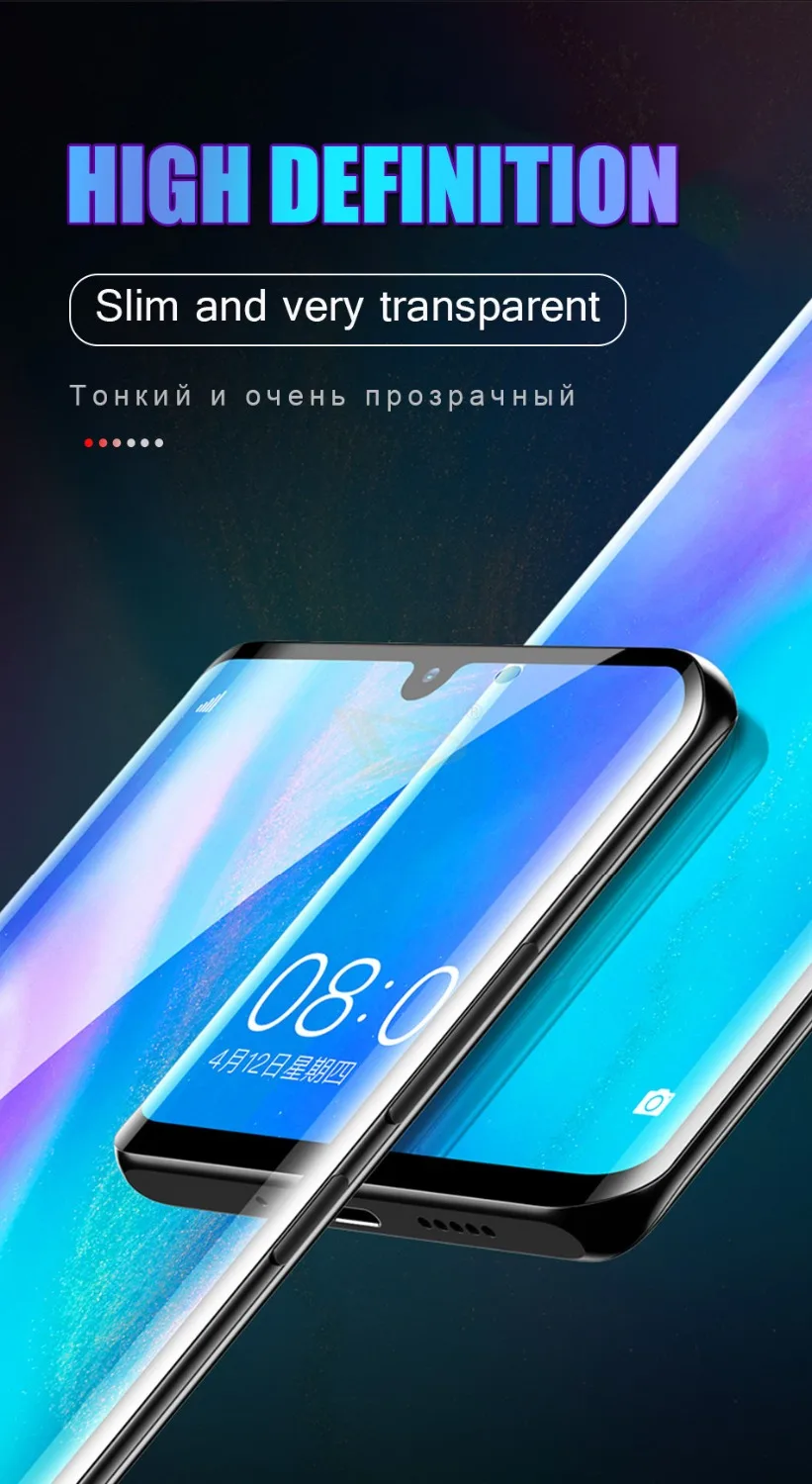 20D полностью изогнутое закаленное стекло для экрана для huawei P20 Pro P30 Honor 10 Lite Защитное стекло для huawei P Smart пленка