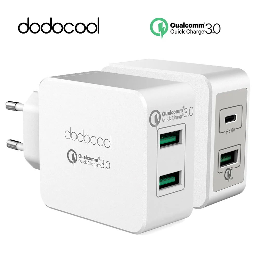 imágenes para Dodocool Carga Rápida rápida 3.0 Puertos USB Cargador de Pared Adaptador de Corriente tipo-c usb cargador para Samsung xiaomi huawei meizu Letv imágenes para Dodocool Carga Rápida rápida 3.0 Puertos USB Cargador de Pared Adaptador de Corriente tipo-c usb cargador para Samsung xiaomi huawei meizu Letv