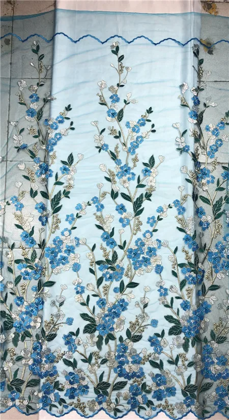 

5 yards nigerian lace fabric high quality french lace for wedding dress free shipping