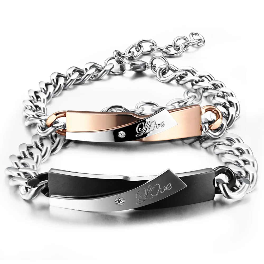Buy True love couple bracelet cubic zircon jewelry