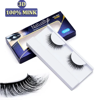 

Natural Wispy Mink 3D Lashes Thick Reusable 100% Mink 3D False Eyelashes For makeup 1 Pair Pack
