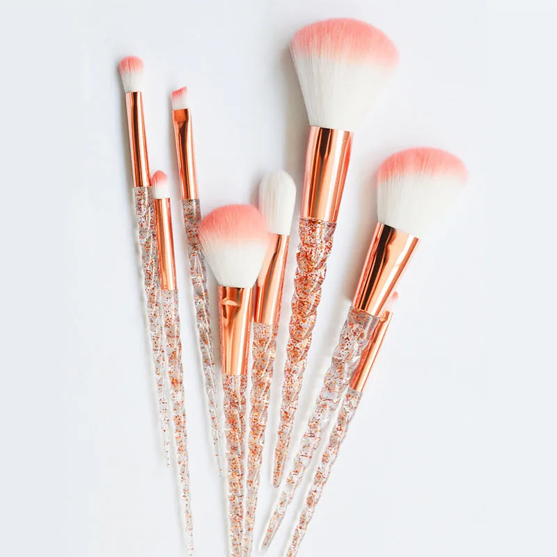 

BELLA CULLEN Brand new 8pcs unicornio makeup brush red hair tapered blending brush Face Eye Kit unicorn tools