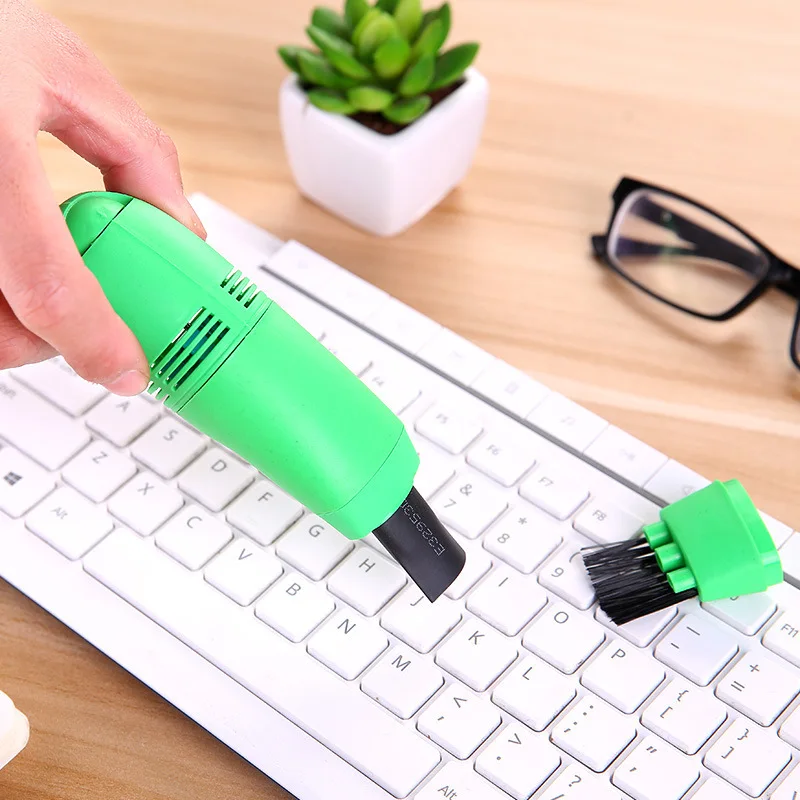 ONEUP USB пылесборник пылесос для очистки компьютерной клавиатуры телефона ноутбука мини Чистящая Щетка компьютерные чистящие инструменты - Цвет: Green