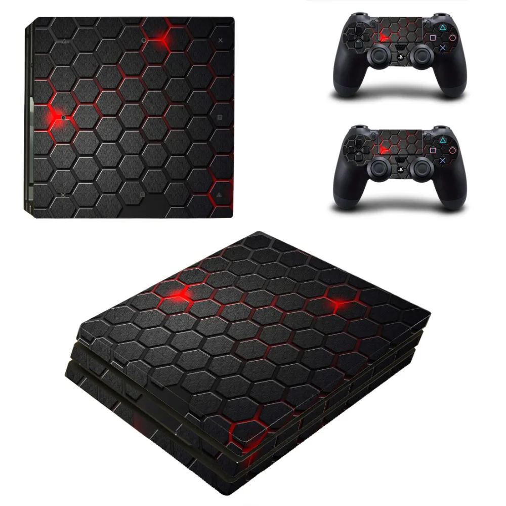 

Sticker Cover Skin Vinyl Decal Removable Black and Red Dot For Playstation 4 Pro For PS4 Pro Console+PS4 Pro Controllers Skins