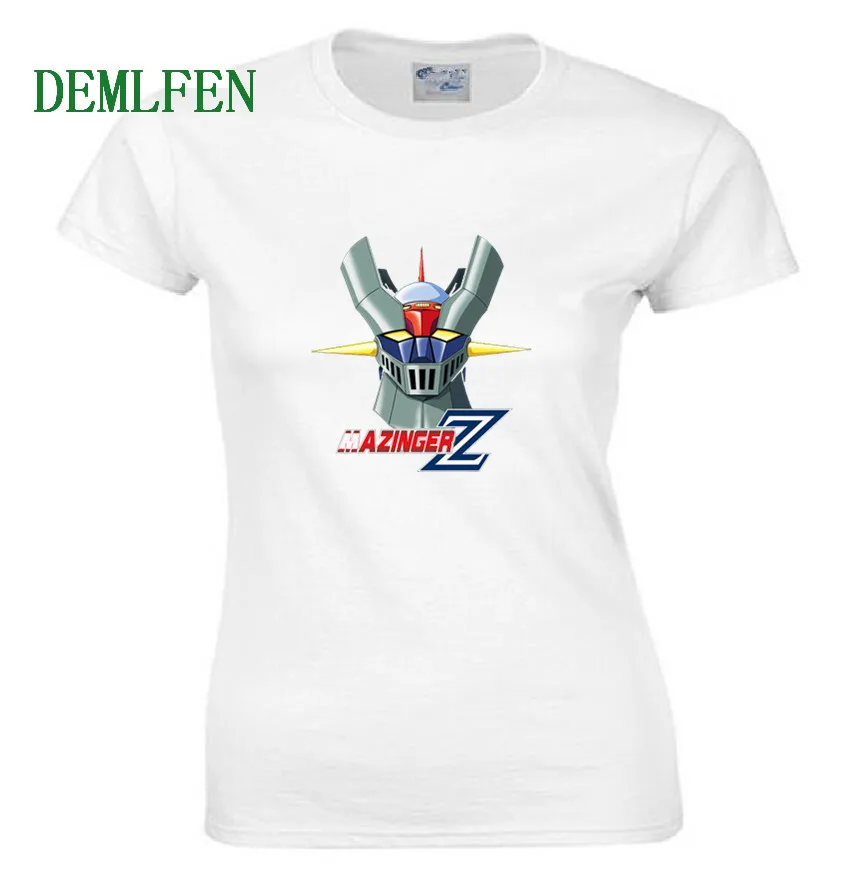 

Mazinger Z Print T Shirt Women Short Sleeve O-neck Cotton T Shirt Summer Funny T-shirts Anime Hip Hop Tees Tops Streetwear