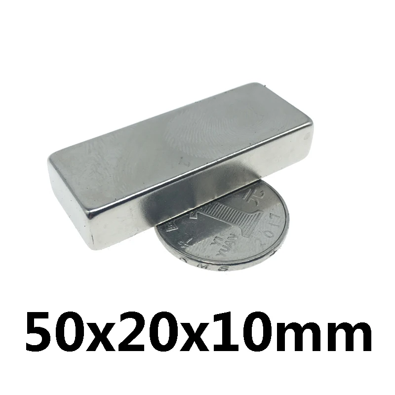1 шт. 50x20x10 мм неодимовый магнит 50x20x10 мм N35 небольшой квадратный мощный сильный магнит 50*20*10 мм редкоземельный неодимовый магнит s