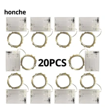 20 шт. 2M3AA на батарейках, цветной Сказочный светильник s светодиодный светильник для праздника, Рождественская гирлянда, занавеска, украшение