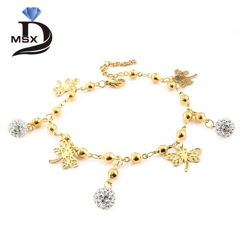 

MSX 316L Stainless Steel Bracelets Women Man Gold Plating Silver Plating Heart Flower Butterfly Pendant CZ Fashion Jewelry Gift