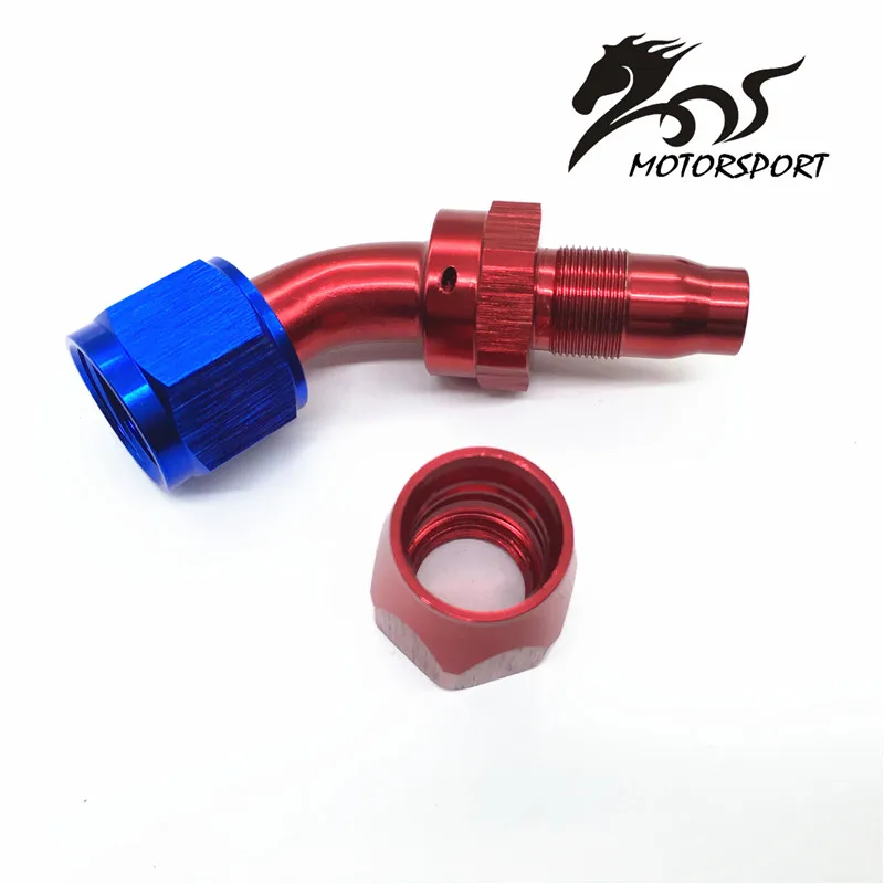 AN4 45 45 Degree Aluminum Oil Cooler Hose Fitting Swivel Hose End Fitting Adapter Oil Fuel Line