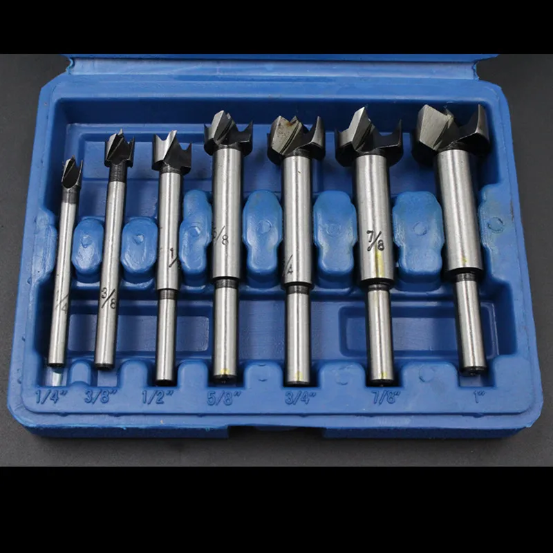 

7pcs/set drill bit White & Tin Coated Finish Durable for Making Precise Holes Reduced Shank Center Drill Bit for Wood Drilling