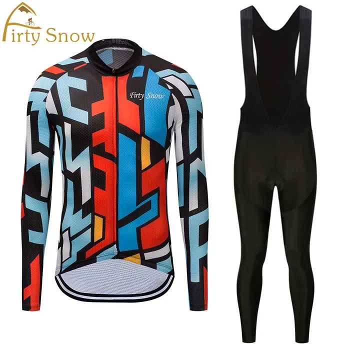 Комплект из Джерси для велоспорта, Мужская Зимняя Теплая Флисовая одежда для велоспорта, одежда для горного велосипеда, костюм для триатлона, спортивная одежда, облегающий костюм - Цвет: jersey and pants