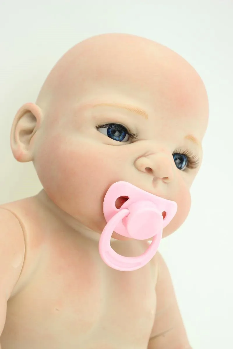 

Full silicone vinyl 22 inch Reborn Boy Baby Doll Handmade Soft Silicone Lifelike NPK Dolls Classic Baby Toys Kids Pacifier Gift