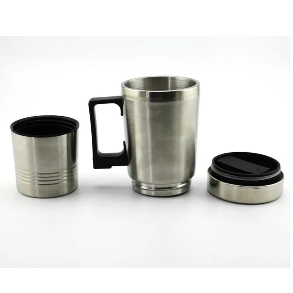 1set Hot Water Heater Mug for Car Car Electric Kettle Heated Stainless