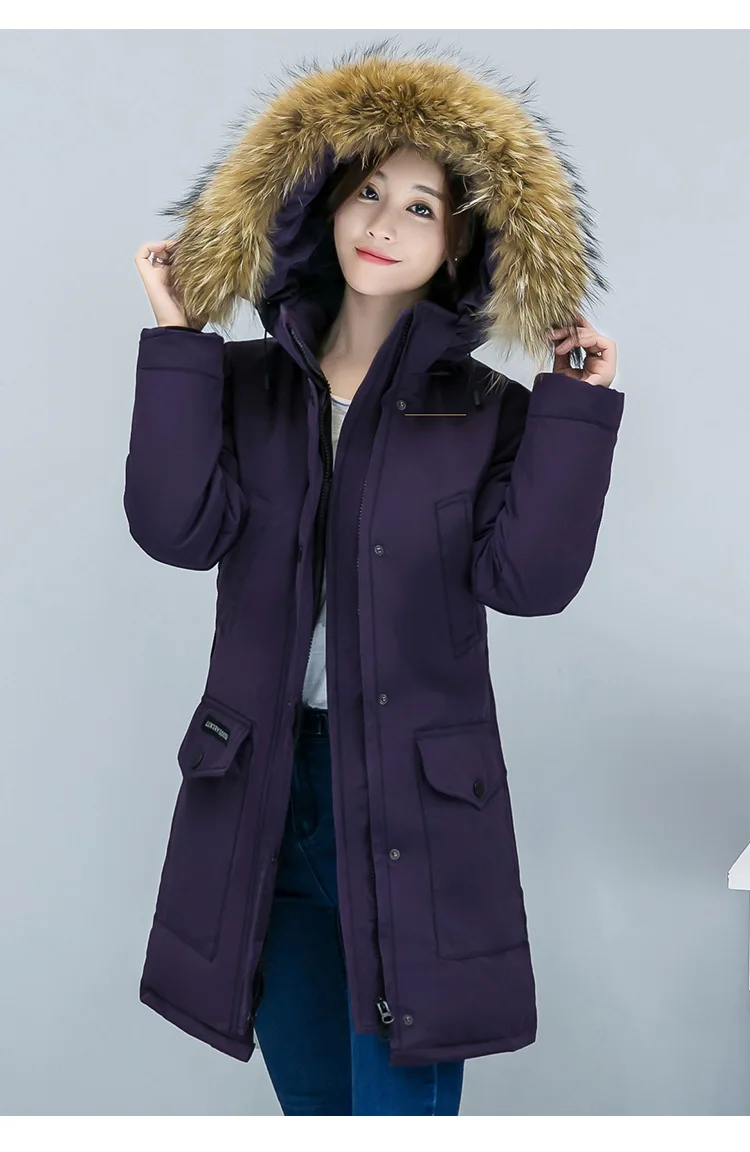 New winter cotton jacket female hooded women's long big yards thickening parkas manufacturer wholesale HS7373