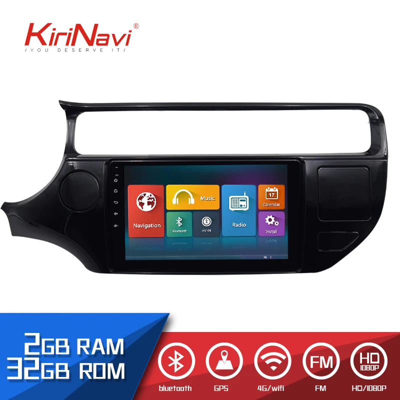 

KiriNavi 2 din Car Radio 9" Touch screen Auto Audio For KIA RIO DVD Android GPS Multimedia Navigation System WIFI Bluetooth