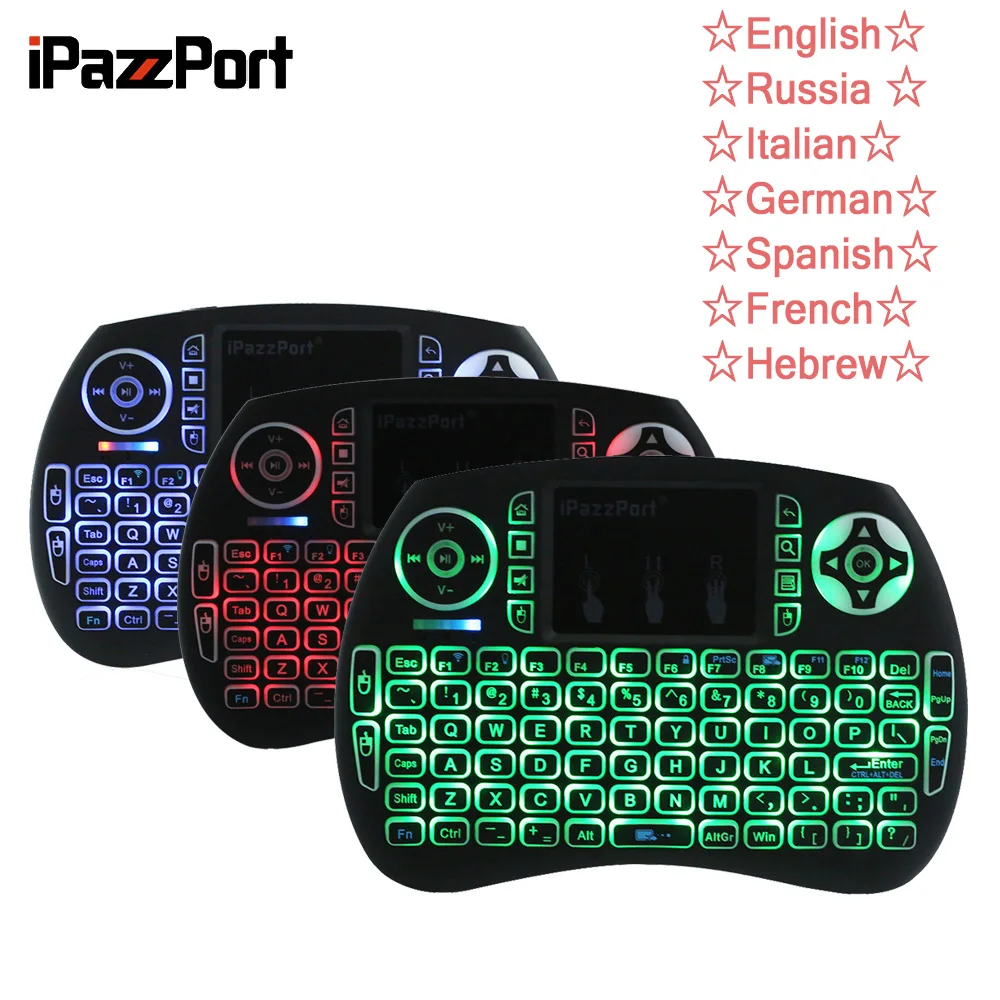 iPazzPort Mini 2.4GHz Wireless QWERTY Keyboard Portable Hand-Held with Touchpad & Backlight for PC / Smart TV /Android Box | Компьютеры