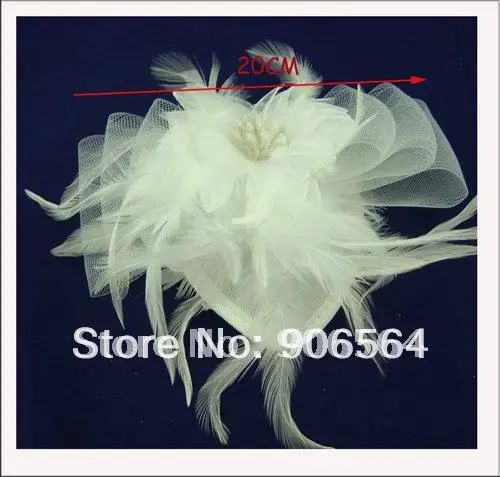 Белые головные уборы с перьями модные свадебные аксессуары для волос милая Женская Клубная Кепка продвижение и MSF054