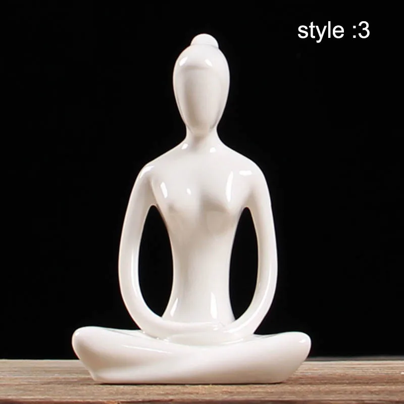 Белая фигурка Йога статуя дома декоративные фарфоровые керамические подарки ремесла 2019ing - Цвет: 3