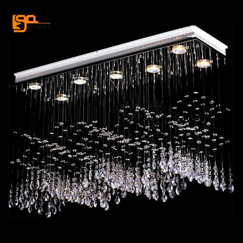 

new rectangular modern LED chandeliers crystal lighting L80*w30*H80 lustres hanging lamp dinning room light