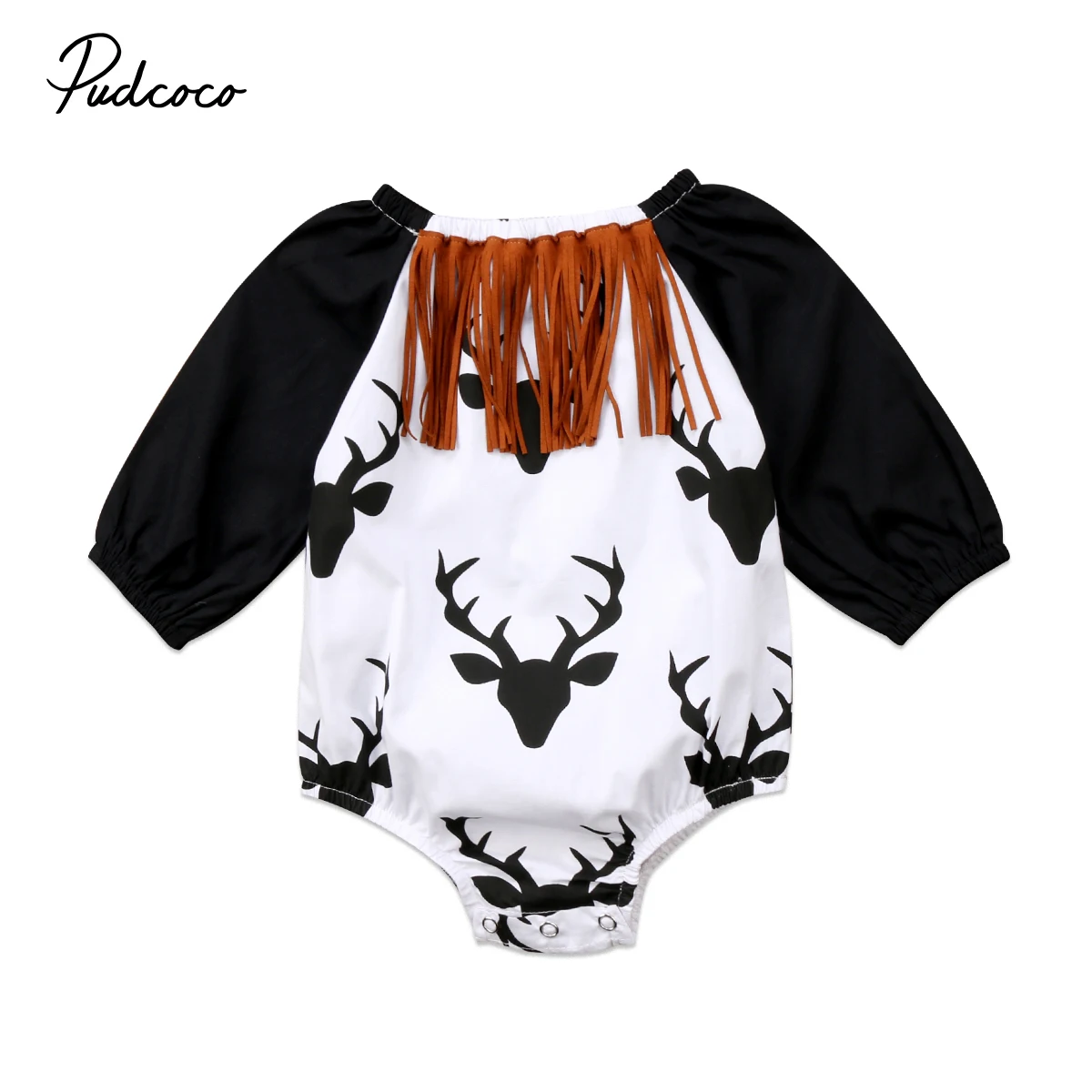 2018 Christmas Kids Baby Girls Boy Moose Bodysuits Babies Xmas Long