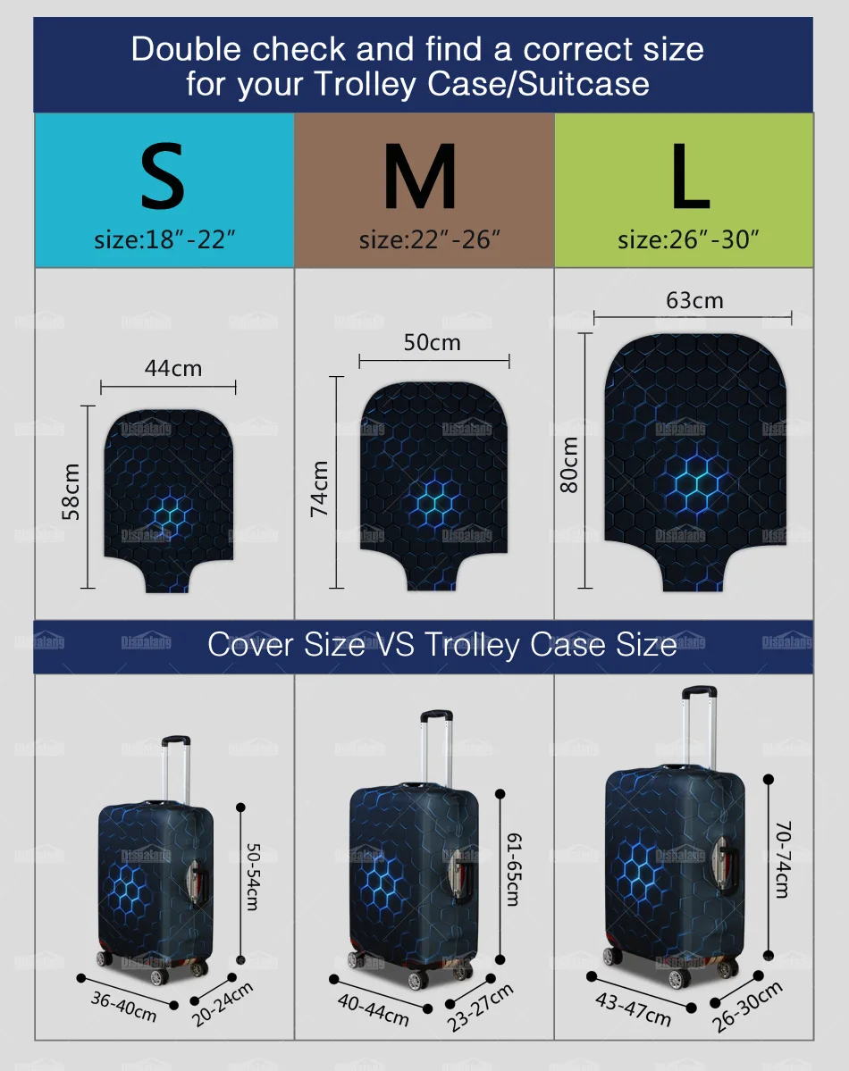 Dispalang багажа защитный чехол для 18 24 30 дюймов тележка чемодан печатных мяч красочные Для мужчин пыли дорожные аксессуары поставки