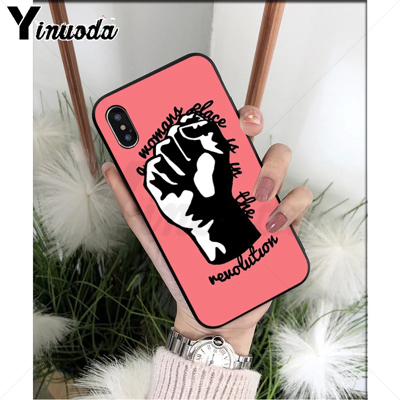 Yinuoda Женский логотип черный мягкий ТПУ чехол для телефона Apple iPhone 8 7 6 6S Plus X XS MAX 5 5S SE