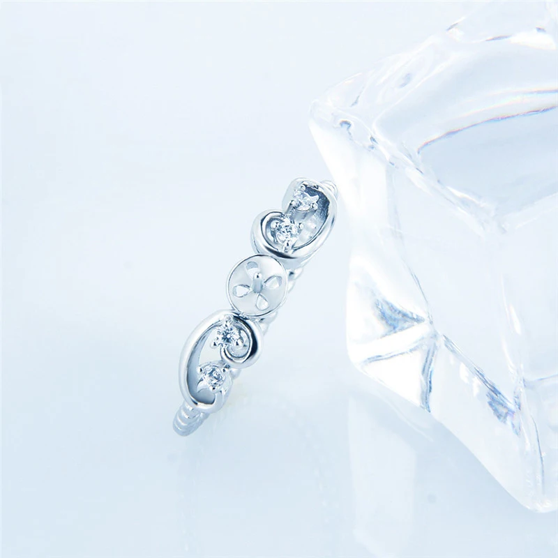 CLUCI 925 пробы серебро модная Корона женские кольца, бижутерия Серебро 925 цирконовая жемчужина кольца крепления круглая корона кольца