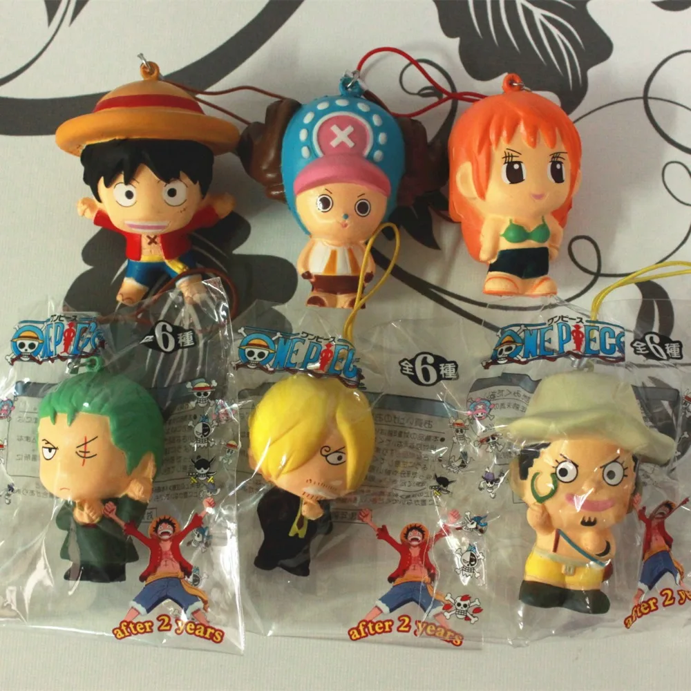 imágenes para Comercio al por mayor 12 unids/lote 6 cm original figura de UNA PIEZA Luffy 6 personas blandita kawaii queeze juguete colgante del teléfono celular de squishies pan imágenes para Comercio al por mayor 12 unids/lote 6 cm original figura de UNA PIEZA Luffy 6 personas blandita kawaii queeze juguete colgante del teléfono celular de squishies pan