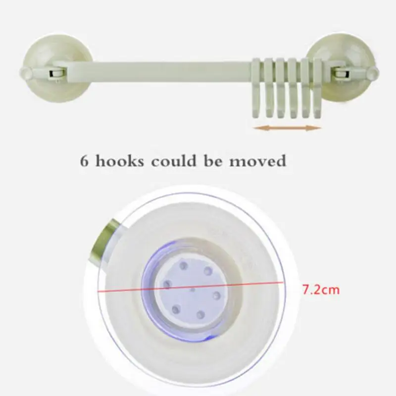 Настенный вакуумный держатель на присоске, 6 крючков, держатель для полотенец, ванной комнаты, кухни, вешалка на присоске