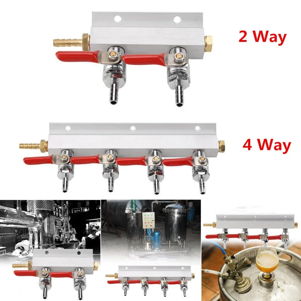 

2 3 4 Way CO2 Gas Distribution Block Manifold with 7mm Hose Barbs Home Brewing Draft Beer Dispense Keg
