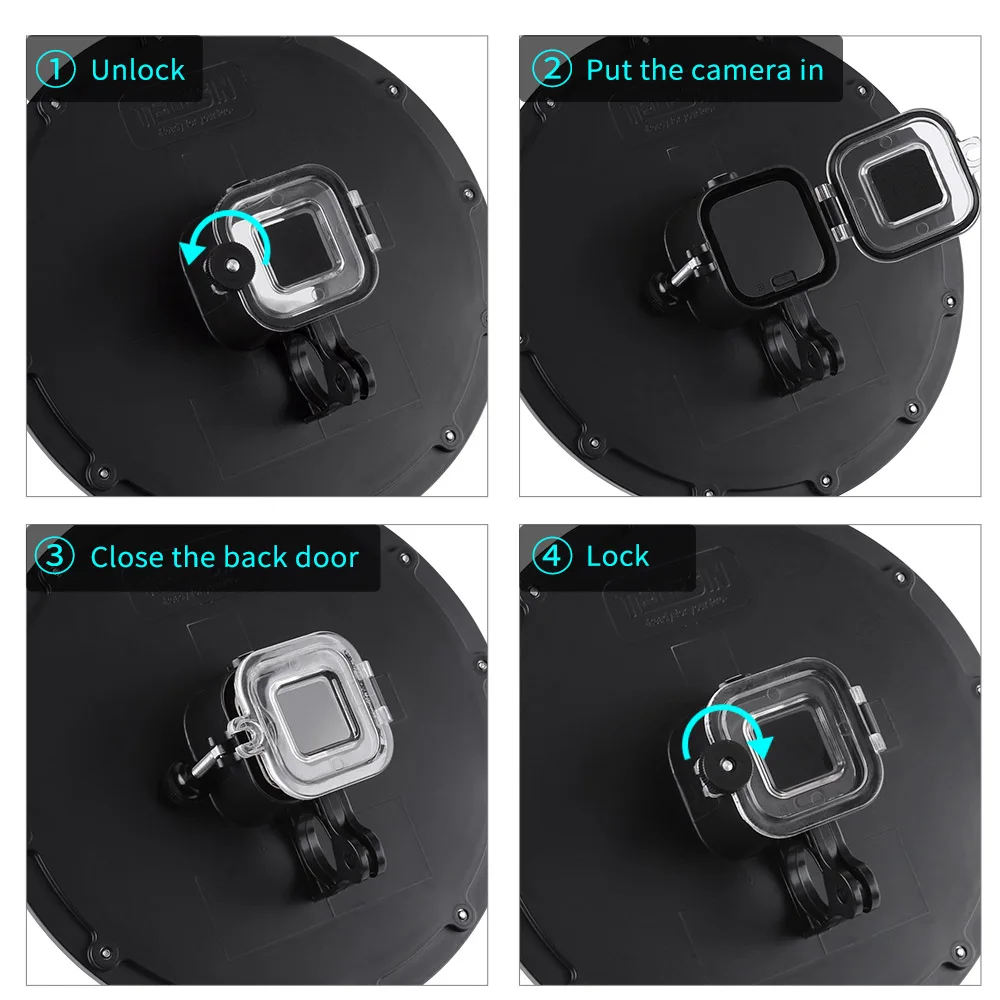 TELESIN 6 &quotдля GoPro купол порт водонепроницаемый корпус чехол для Session Hero 5 4 Dome Prot