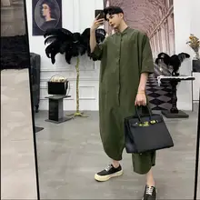 Лето г. для мужчин повседневное комбинезон комбинезоны для девочек мужской одна деталь свободные рабочие Комб