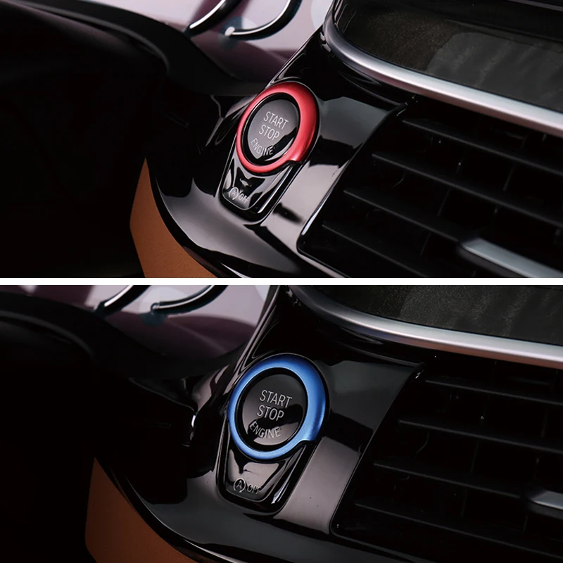 

Anzulwang Car Engine Start Ignition Key Ring Cover For BMW 5 Series G30 G38 2017 18 Sport Car-styling