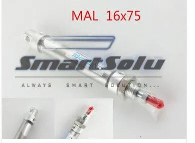 

16mm x 75mm Silver Tone Stainless Steel Air Pneumatic Cylinder MA16-75