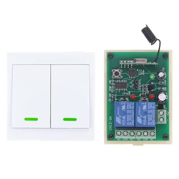 

DC 12V 24V 2 CH 2CH RF Wireless Remote Control Switch Receiver +86 Wall Panel Transmitter,315 / 433 MHz Toggle