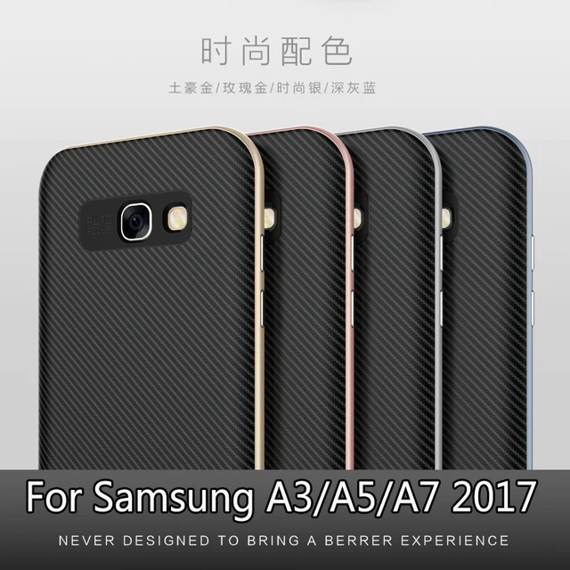 Роскошный Гибридный case Для Samsung Galaxy A3 A5 A7 2017 жесткий рамка ПК + Силиконовый Защитный обложка для samsung a520 a320 a720