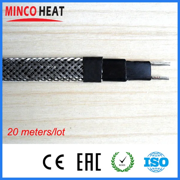 

Minco Brand Pipe Defrost Cable Road Deicing Self Regulating Electric Heating Cable Heater Wire With Metal Braid Explosion Proof