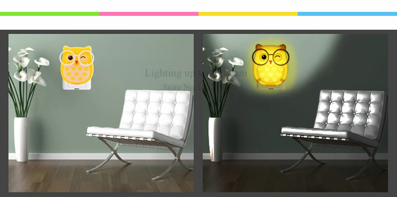 2019 Owl Led Night Light Auto Light Sensor Control LED Sensor Night Lights Child Baby Home Bedroom Pink Blue Green Yellow Light nursery night light