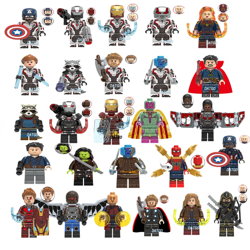 

8pcs Avengers 4 Captain Marvel LEGOED Endgame Iron Man Thor Hulk Rocket Raccoon Antman Building Blocks Toys for Children Gift