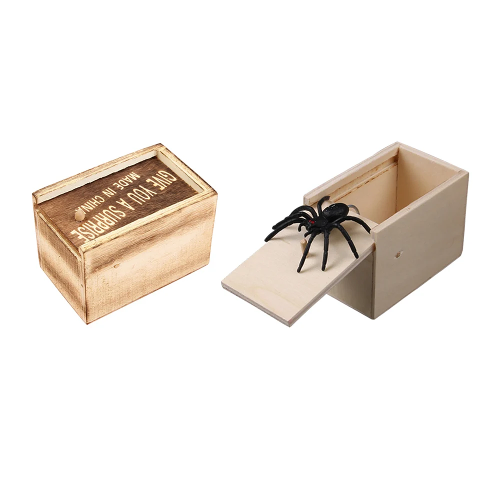

MrY Mouse Spider Surprise Box Joke Fun Scare Prank Gag Gifts Kids Adult Toy Tricky Toy Scared Wooden Box Spoof Scary Little Bug