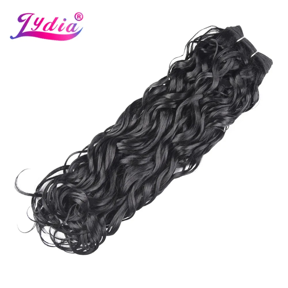 

Lydis 1pc/lot Synthetic Water Wave Hair Extensions 18"-24" Weave Bundles High Temperature Fiber Weft Hair Extensions For Women
