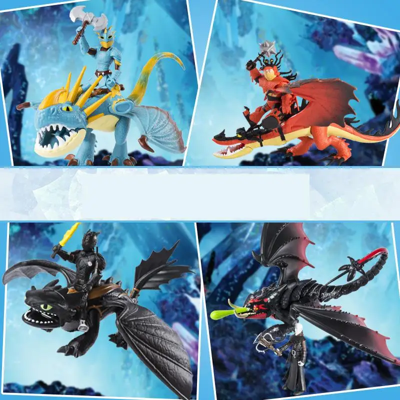 

How to Train Your Dragon 3 Light Fury Toothless Can fire bullet Action figure White Dragon Toys For Children's Gifts