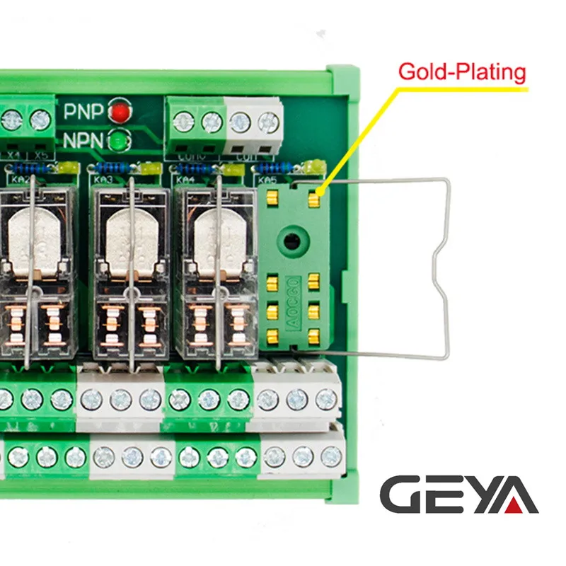 GEYA 2NG2R 4 канала Omron релейный модуль 2NO 2NC электронный переключатель DPDT 12 В 24 В релейная плата