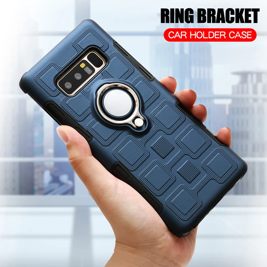 

Luxury Case For Samsung Galaxy Note 8 Silicone Armor Phone Case For Galaxy Note 8 TPU Car Ring Holder Back Cover Note8 Hard Case