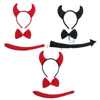 

3 Pcs/set Children Cartoon Horns Headband Set Cute Animal Headdress Boys Girls Holiday Dress Up Props Role-playing Accessories