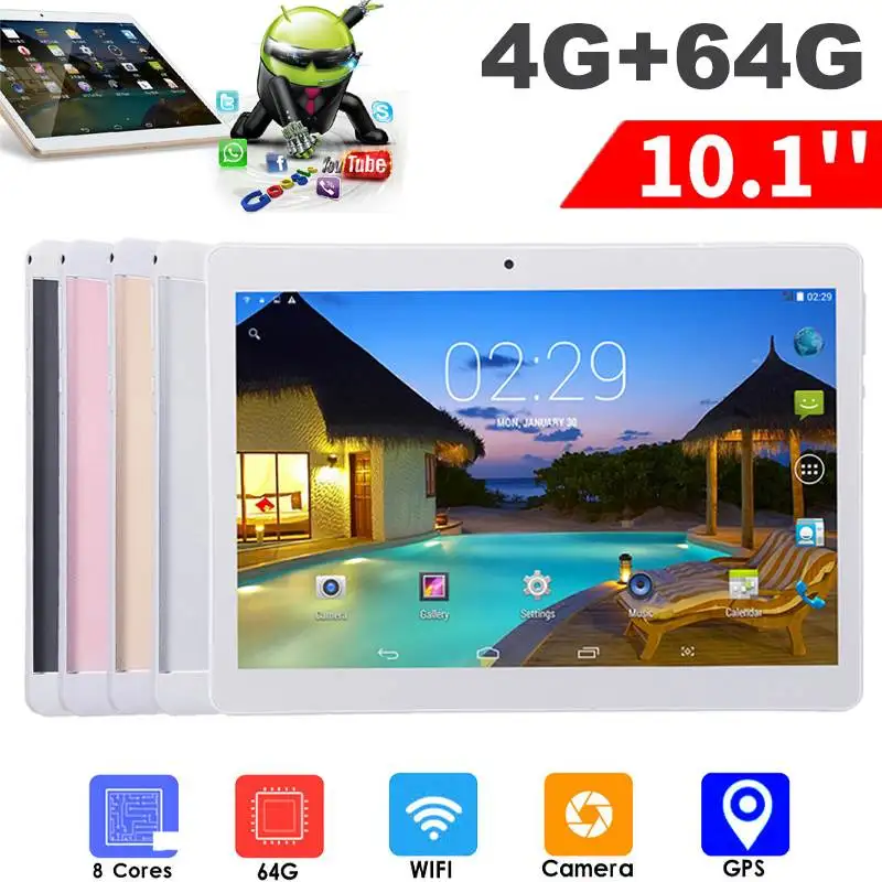 

New 10 inch Original Design Phone Call Android 7.0 Quad Core 4GB+64GB Android Tablet pc WiFi GPS IPS Tablets 10.1