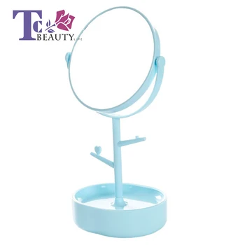 

Portable Makeup Mirror Small Round Vanity Compact Standing Mirrors Make Up Table Cosmetic Women Desktop Cosmetics Tool