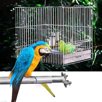 

Birdcage Stands Bird Perch Parrot Stainless Steel Bird Standing Rod Bird Supplies Teether Cage Tool 28CM