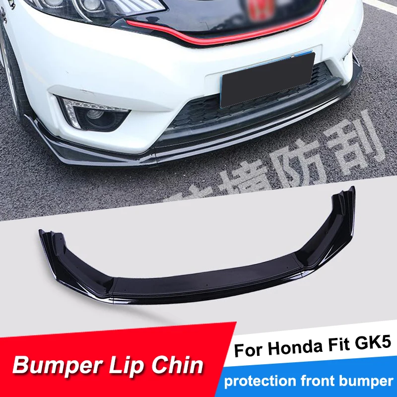 Передний бампер для губ разветвитель подбородка защита спойлер honda fit jazz gk5 2014 15 16